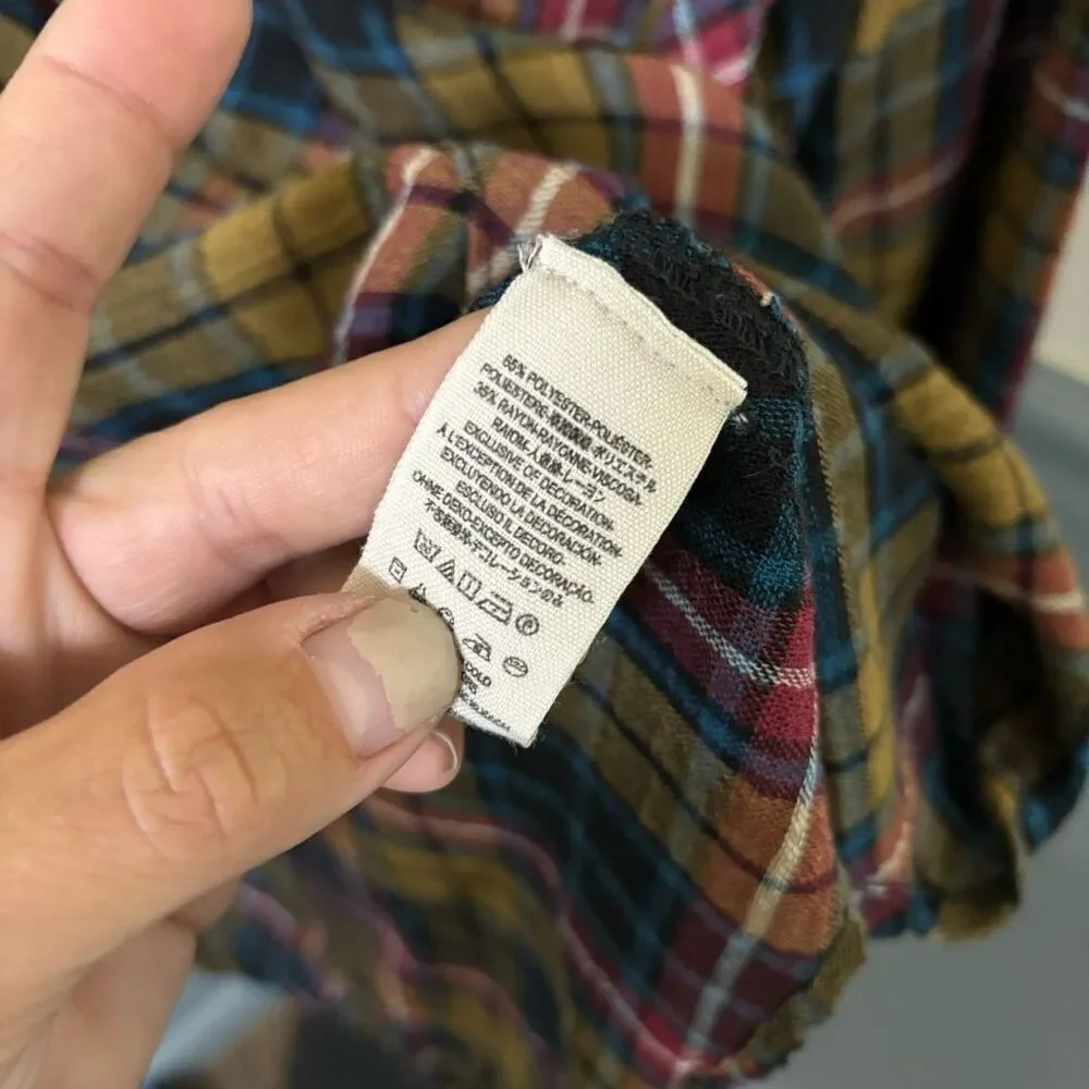 Free People Multicolor Plaid Button Down Shirt - Picture 4 of 5